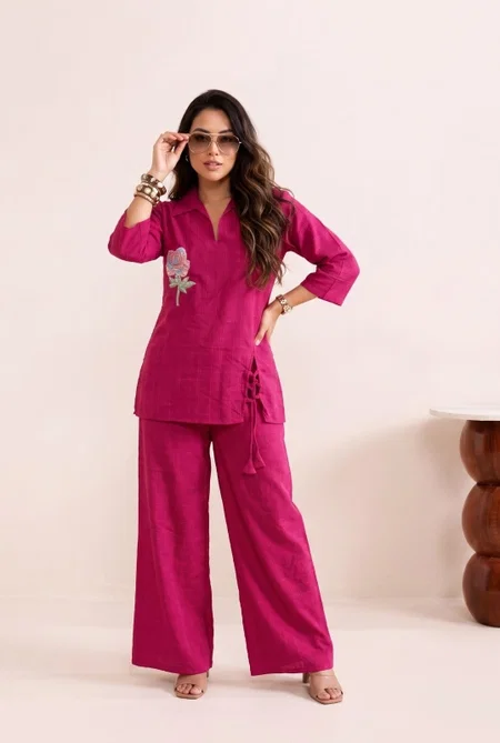 K 1236 By Naisha Imported Viscose Fancy Co Ord Set 